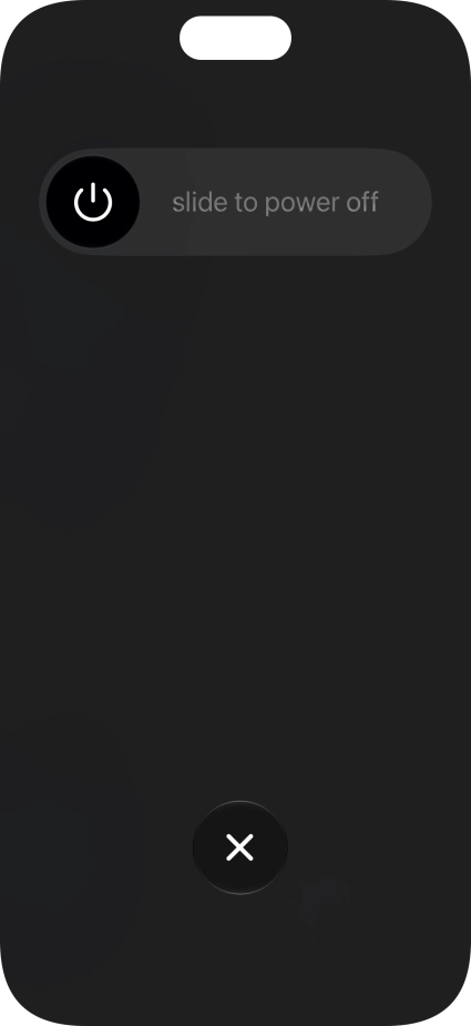 Press and drag the power off icon right.