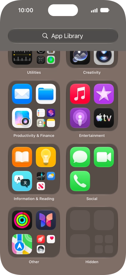 The app is now placed in the Hidden folder in the App Library.