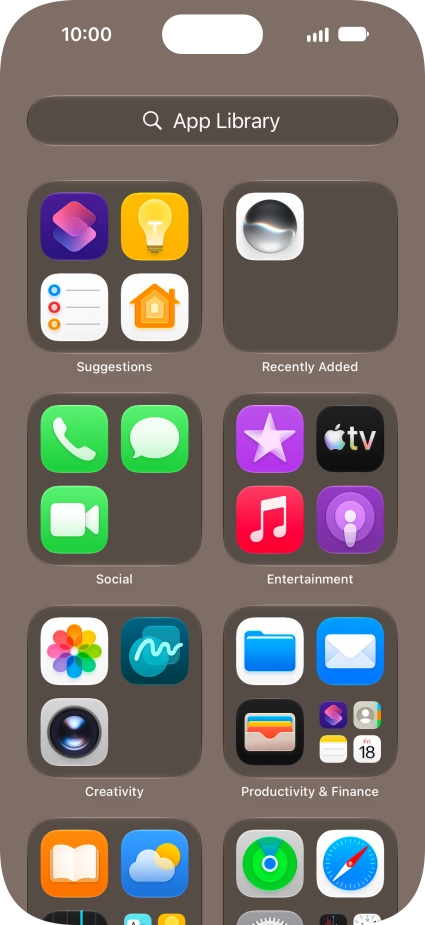 Press the required app.