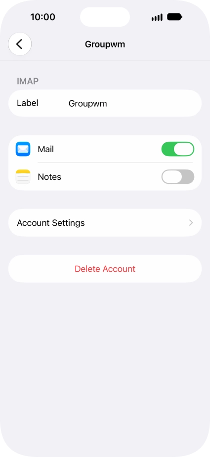 Press Account Settings.