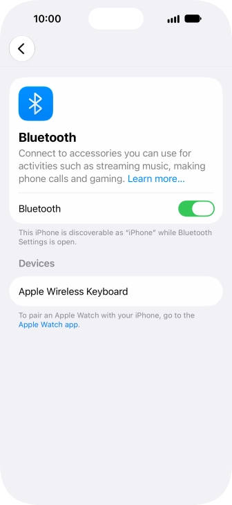 Press the required Bluetooth device and follow the instructions on the screen to pair the device with your phone.