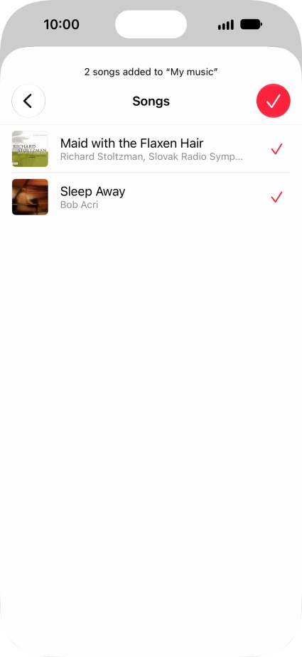 Press the confirm icon.