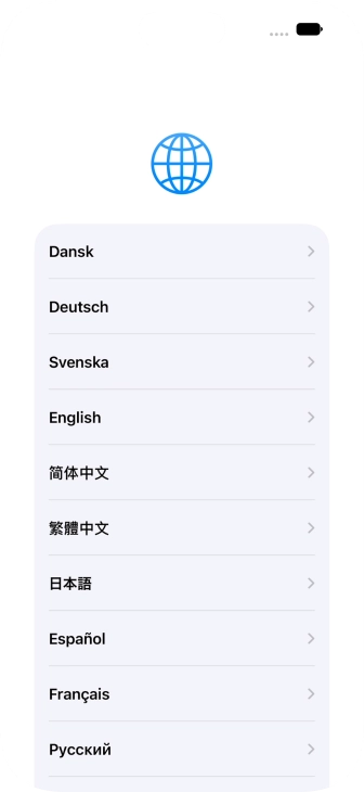 Press the required language. Press the required language.
