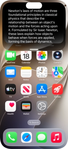 Ask questions or ask Siri to find information on the internet.