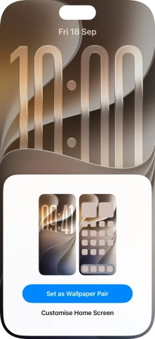 To use the same colour theme on the home screen, press Set as Wallpaper Pair.