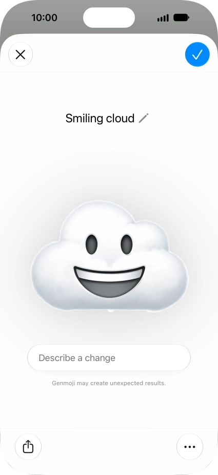 To add or change something about your Genmoji, press Describe a change and follow the instructions on the screen to describe the required changes.