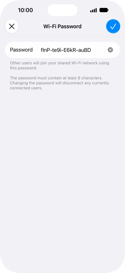 Press the confirm icon.