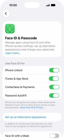 Press the indicators next to the required settings to turn them on or off. Press the indicators next to the required settings to turn them on or off.