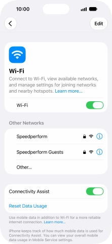 Press the required Wi-Fi network and key in the password for the Wi-Fi network.