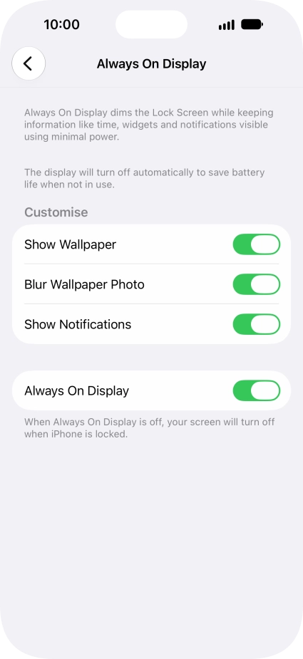 Press the indicator next to 