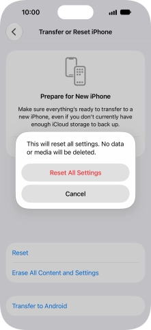 Press Reset All Settings.