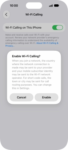 If you turn on the function, press Enable. If you turn on the function, press Enable.