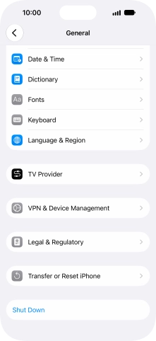 Press Transfer or Reset iPhone.
