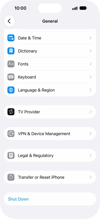 Press Transfer or Reset iPhone.
