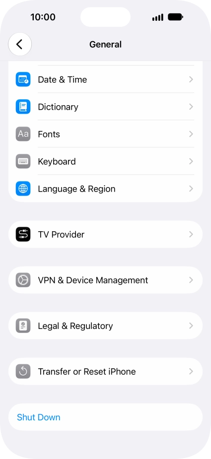 Press Transfer or Reset iPhone.