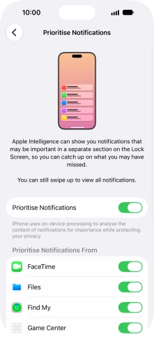Press the indicator next to 