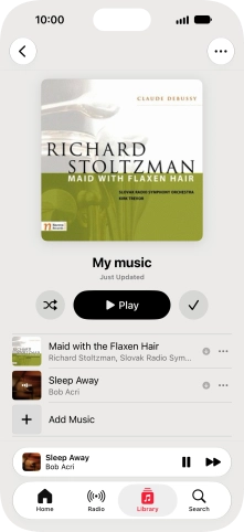 Press the song title.