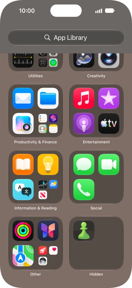Press and hold the required app.