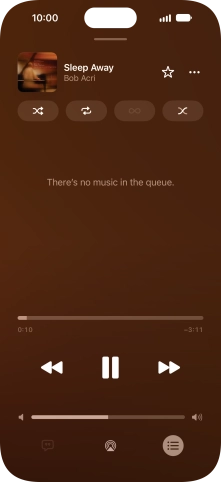 Press the shuffle icon to turn the function on or off.