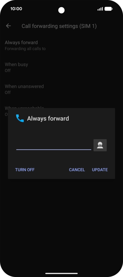 Press TURN OFF.