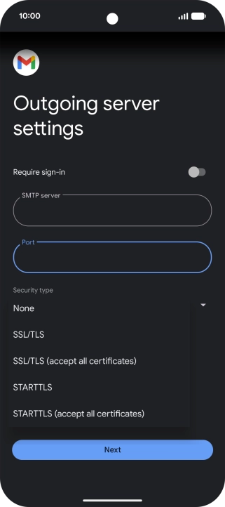 Press SSL/TLS.