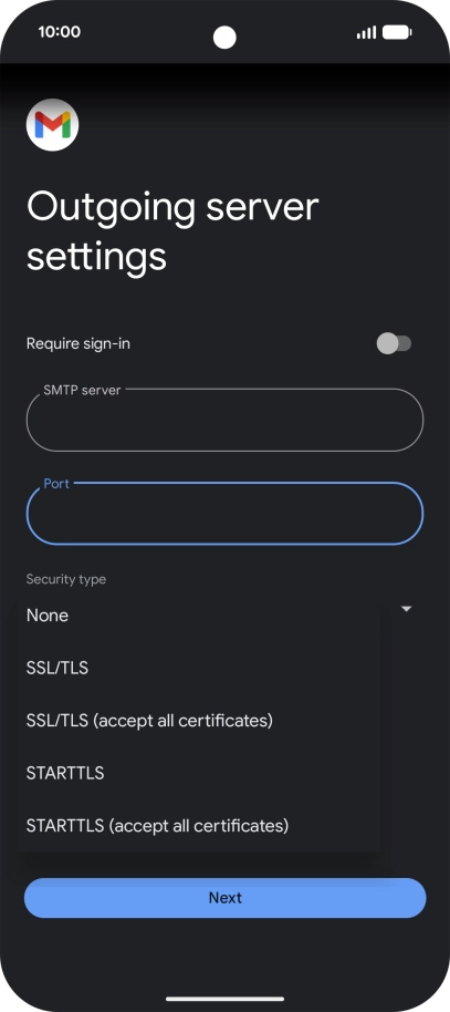 Press SSL/TLS.