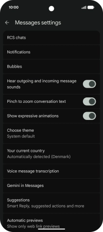 Press Gemini in Messages.