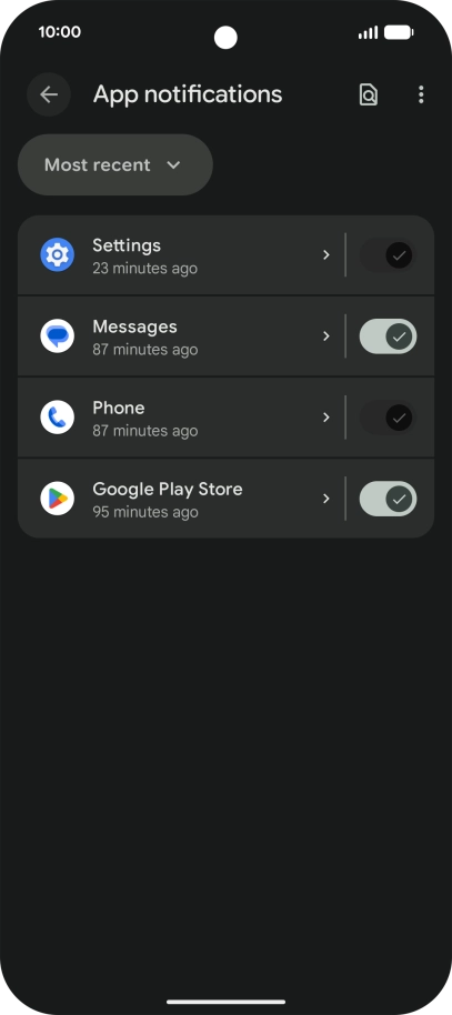 Press the drop down list.