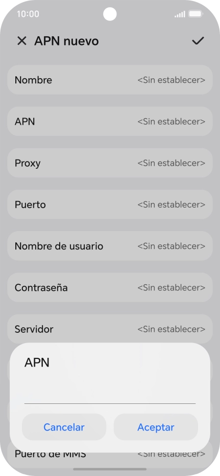 Introduce airtelwap.es y pulsa Aceptar.