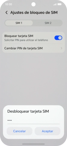 Introduce tu código PIN y pulsa Aceptar.