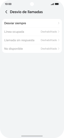 Pulsa el tipo de desvío deseado.
