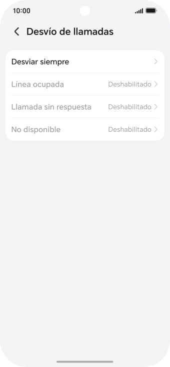 Pulsa el tipo de desvío deseado.