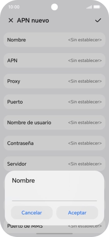 Introduce Vodafone Internet y pulsa Aceptar.