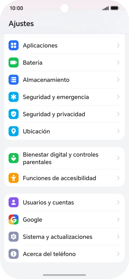 Pulsa Usuarios y cuentas. Pulsa Usuarios y cuentas.