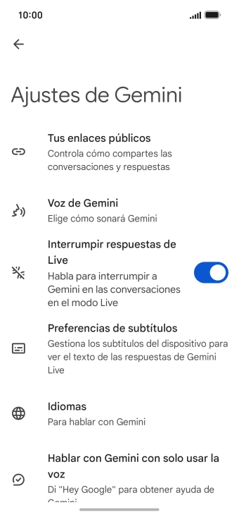 Sigue las indicaciones de la pantalla para seleccionar los ajustes deseados.