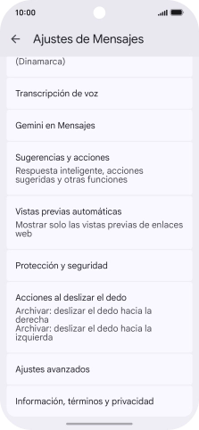 Pulsa Gemini en Mensajes.