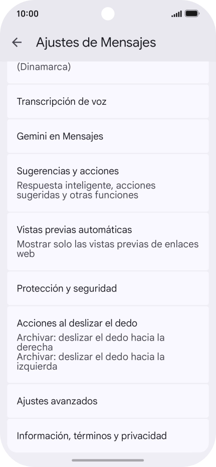 Pulsa Gemini en Mensajes.