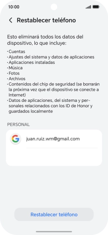 Pulsa Restablecer teléfono. Pulsa Restablecer teléfono.