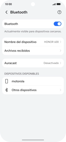 Pulsa el dispositivo Bluetooth deseado y sigue las indicaciones de la pantalla para vincular el dispositivo al teléfono.