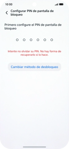 Pulsa Cambiar método de desbloqueo. Pulsa Cambiar método de desbloqueo.