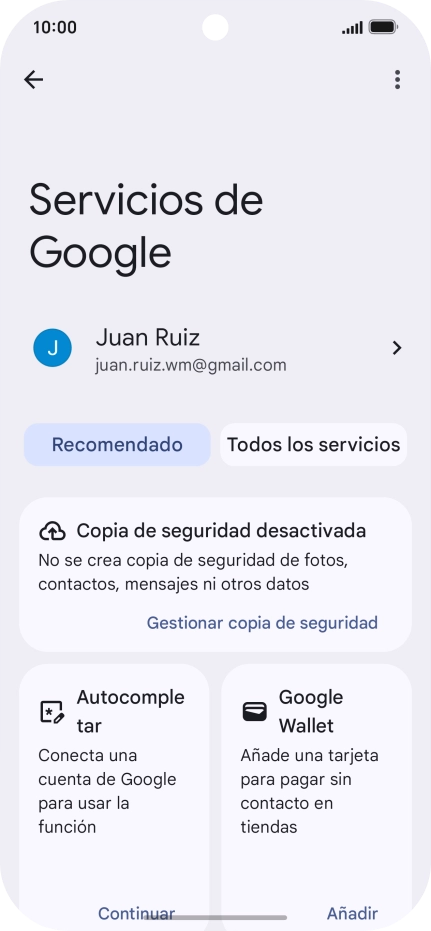 Pulsa Todos los servicios. Pulsa Todos los servicios.