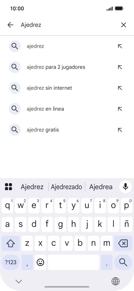 Introduce el nombre del tema o de la app y pulsa el icono de búsqueda. Introduce el nombre del tema o de la app y pulsa el icono de búsqueda.