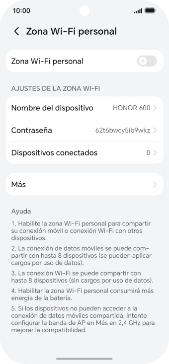 Pulsa Nombre del dispositivo e introduce el nombre deseado de la conexión wifi Pulsa Nombre del dispositivo e introduce el nombre deseado de la conexión wifi