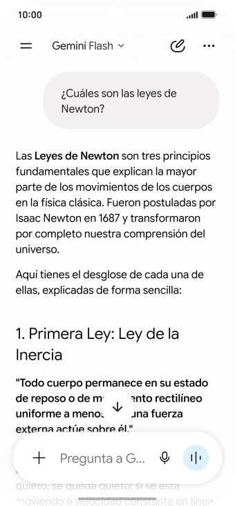 La transcripción de la conversación con Gemini Live aparece ahora en la pantalla.
