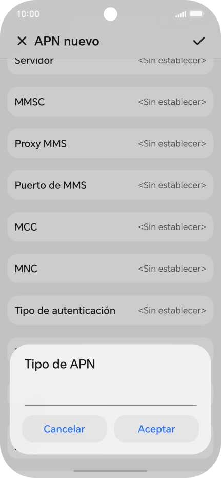 Introduce default y pulsa Aceptar.