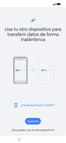 Sigue las indicaciones de la pantalla para transferir contenido desde el otro teléfono y finalizar la activación de tu teléfono. Sigue las indicaciones de la pantalla para transferir contenido desde el otro teléfono y finalizar la activación de tu teléfono.