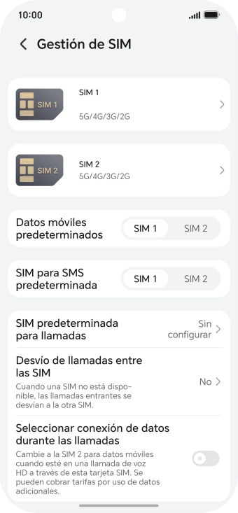 Pulsa la SIM de la línea móvil deseada. Pulsa la SIM de la línea móvil deseada.
