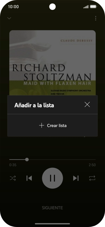 Pulsa Crear lista.