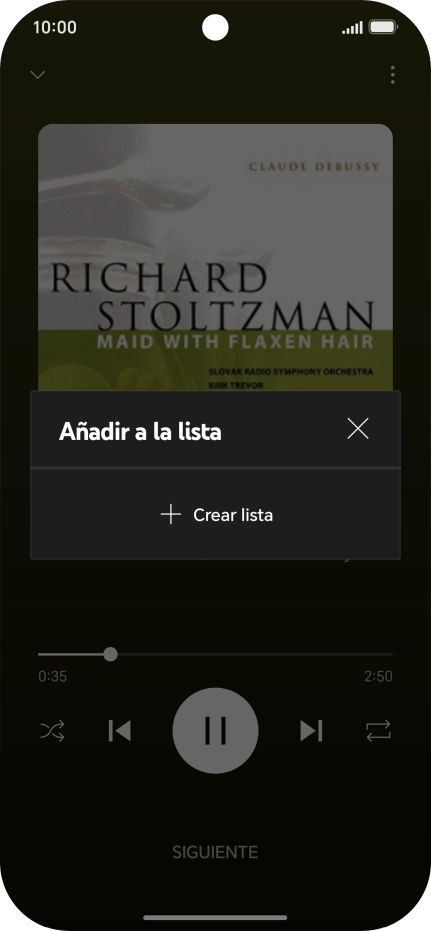 Pulsa Crear lista.