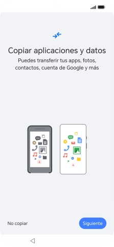Pulsa No copiar y sigue las indicaciones de la pantalla para finalizar la activación del teléfono. Pulsa No copiar y sigue las indicaciones de la pantalla para finalizar la activación del teléfono.